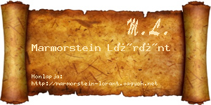 Marmorstein Lóránt névjegykártya